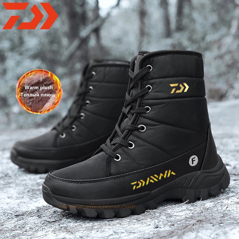 Giày Bốt DAIWA Đi Tuyết Lót Lông Dày Dặn Giữ Ấm Chống Trượt Chống Thấm Nước Cho Nam Size 36-46