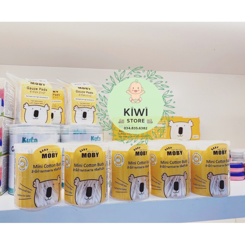 Tăm bông Moby Thái Lan cho bé (hộp 150 que)