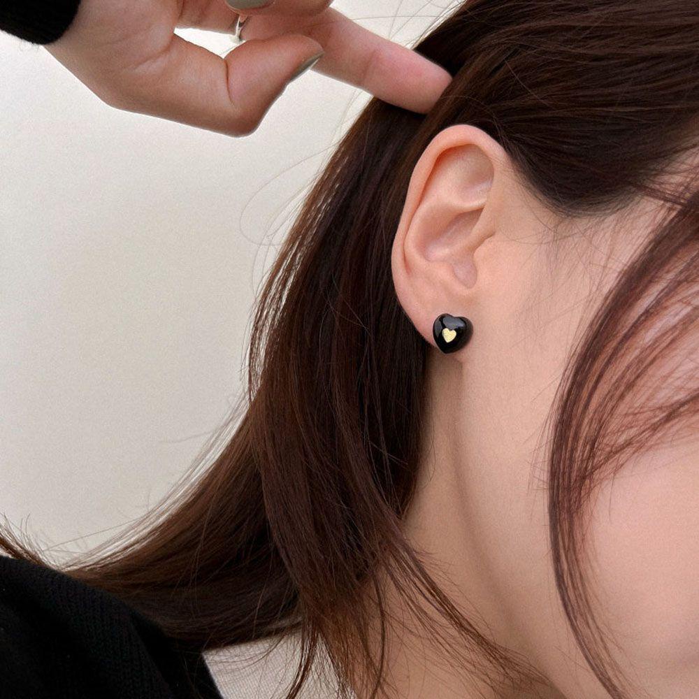 Khuyên Tai Kim Loại Hình Trái Tim VANES1