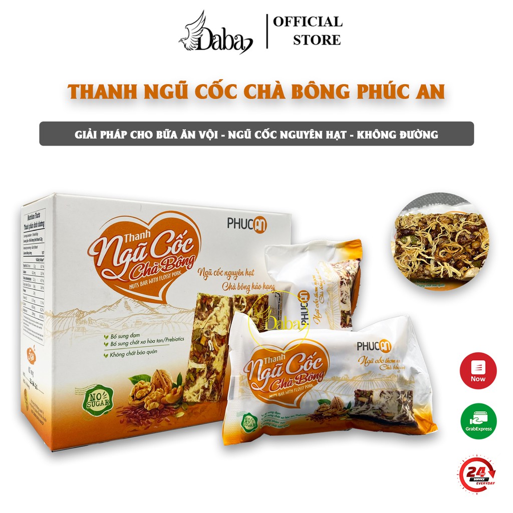 Thanh ngũ cốc chà bông hỗ trợ ăn kiêng giảm cân hiệu quả an toàn với hộp 100g (5 gói x 20) tập gym thể thao giảm cân