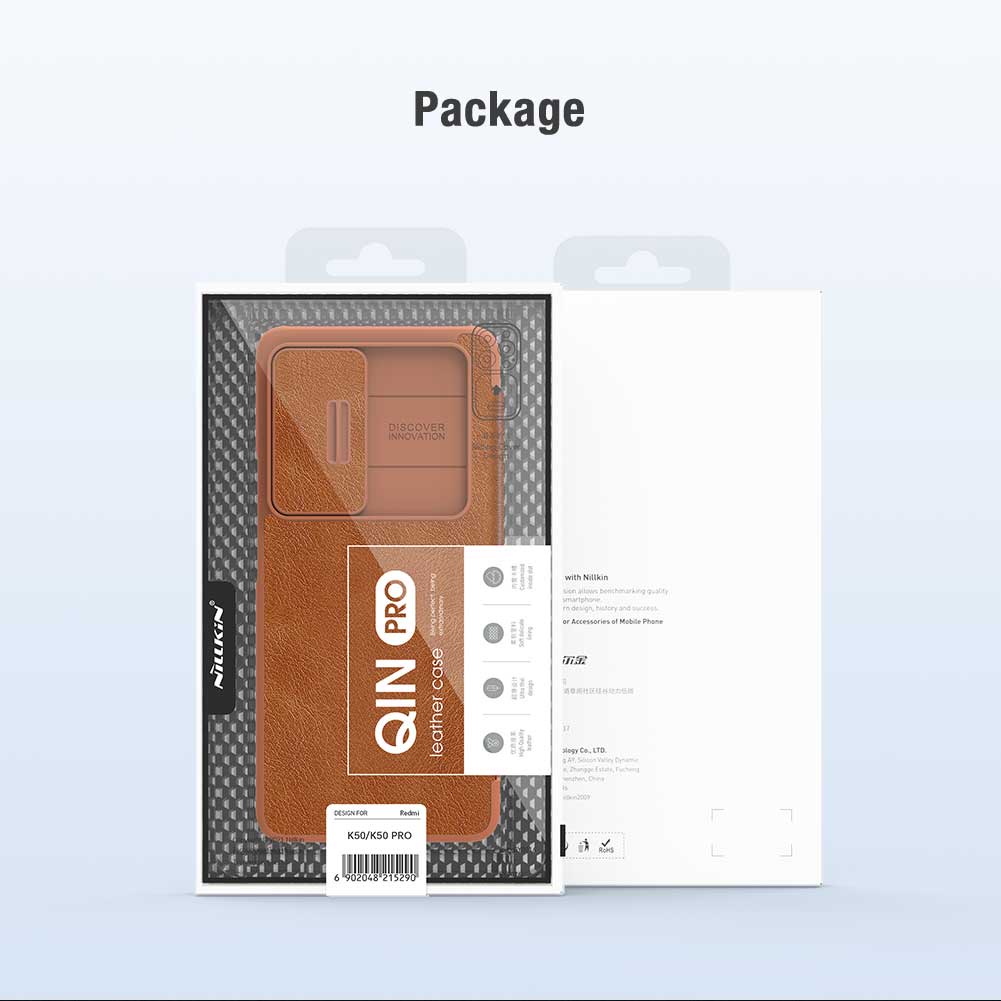 Ốp lưng Redmi K50 Nillkin Qin Pro Ví bỏ túi thẻ Túi da Ốp lưng lật cho Xiaomi Redmi K50 Pro