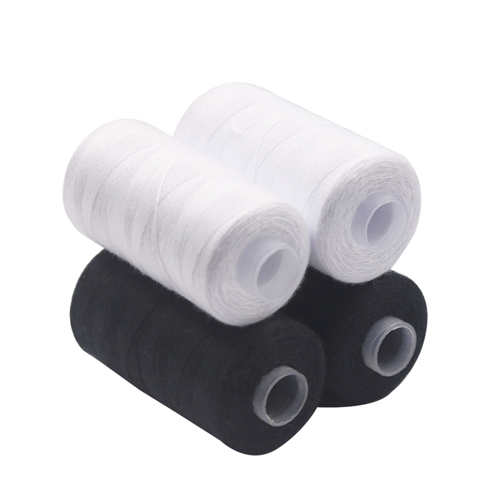 Cuộn Chỉ May Dài 500M Chất Liệu Polyester Màu Trắng Đen