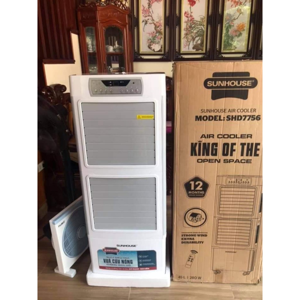Quạt điều hòa hơi nước Sunhouse SHD7756, máy làm mát không khí SHD7756 cỡ lớn - Bảo hành chính hãng