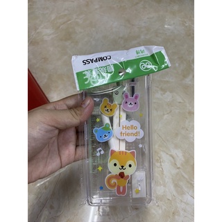 Bộ compa eke, thước kẻ 8 món gồm cả hộp
