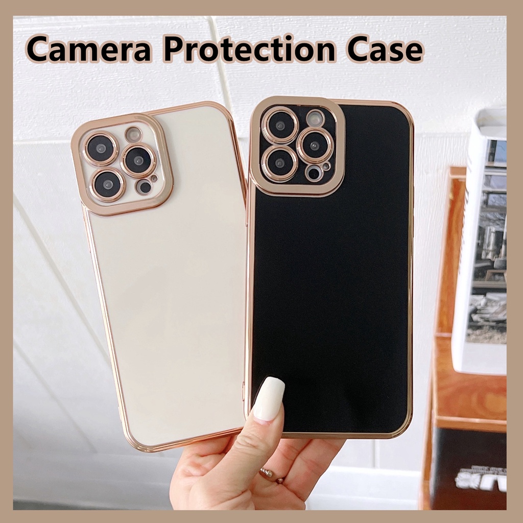 Ốp Điện Thoại Silicon Mềm Bảo Vệ Camera Mạ Sang Trọng Cho iPhone 13 12 11 Pro MAX XS MAX XR X 7 8 Plus 13 12Pro