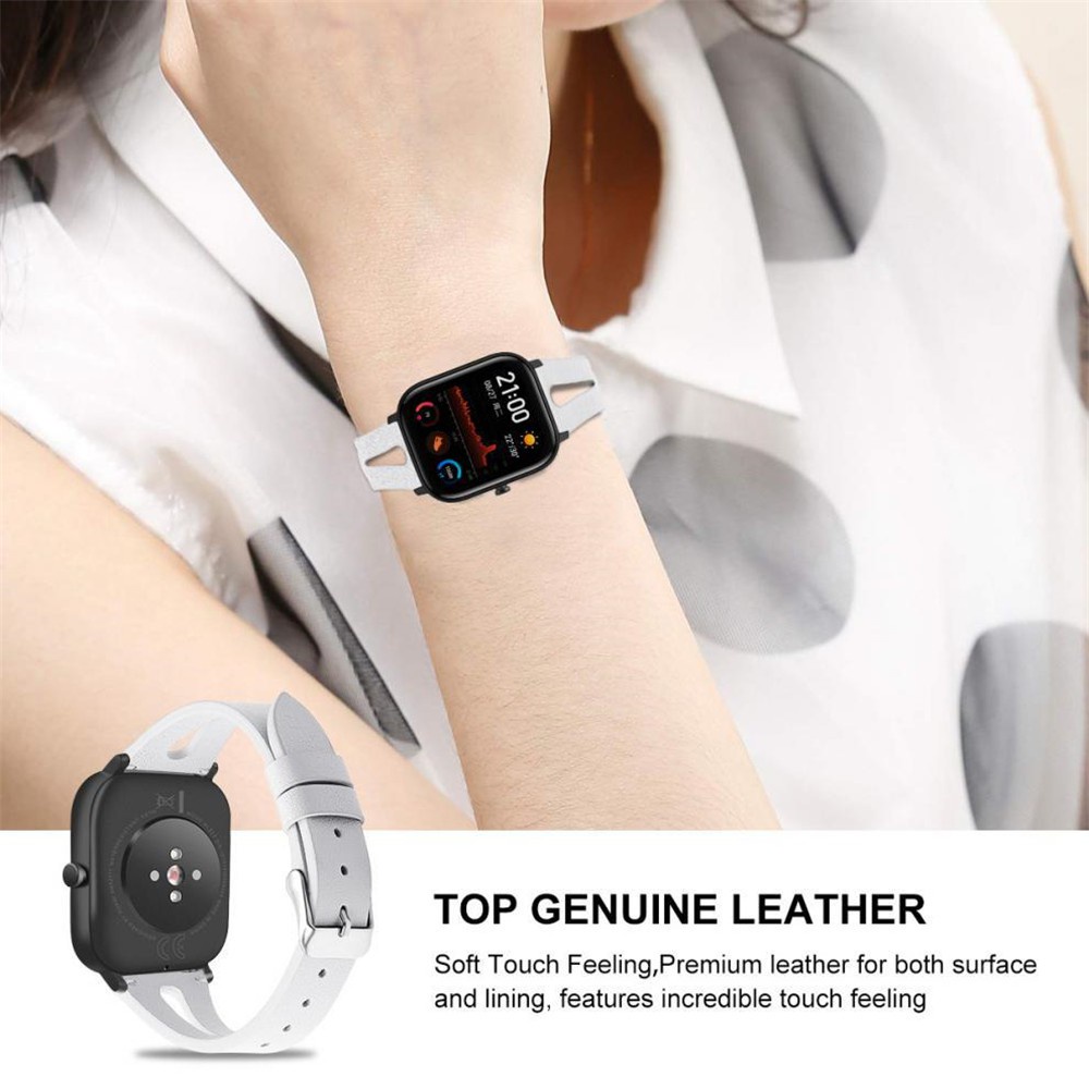 Dây Đeo Da 20mm Cho Đồng Hồ Thông Minh Xiaomi Huami Amazfit Bip U Pro GTS 3 Bip S GTS 2 Mini GTR 42mm