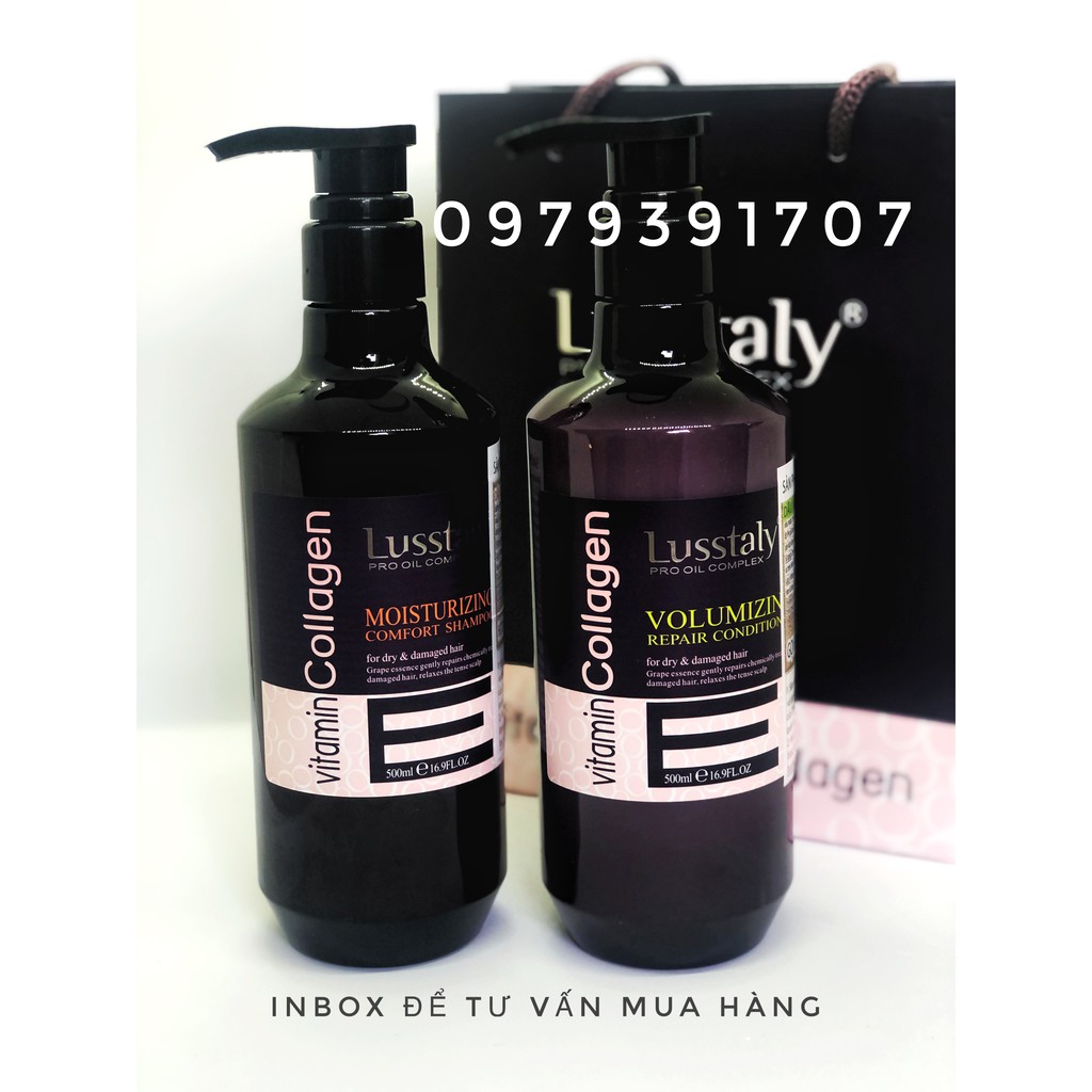 Dầu Gội - Xả Lusstaly Collagen Chống rụng tóc 500 - 800ML