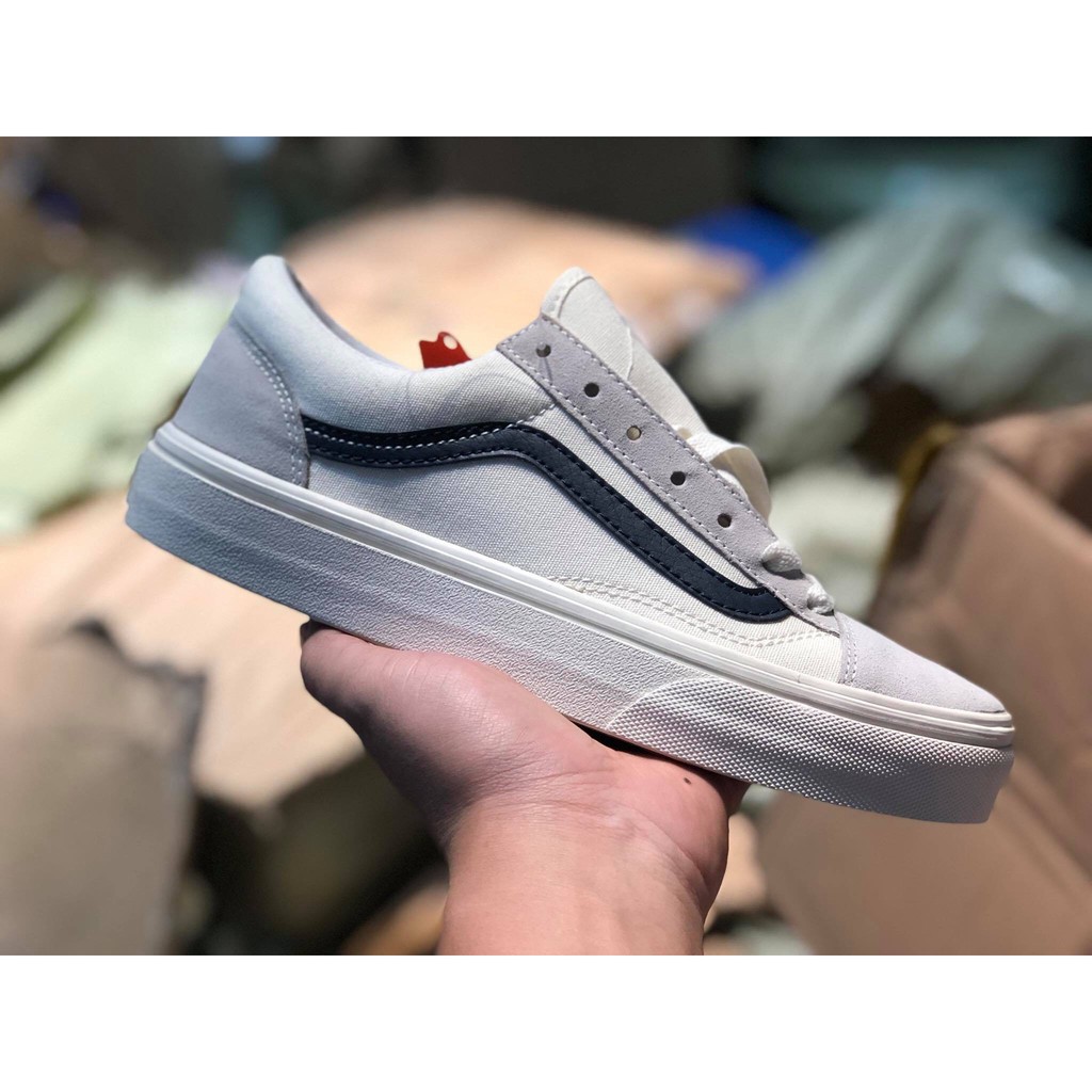 &gt;ẢNH THẬT-HÀNG THẬT&lt; Giày sneaker V Style 36 Marshmallow kẻ  (màu đỏ và xanh) than nam nữ