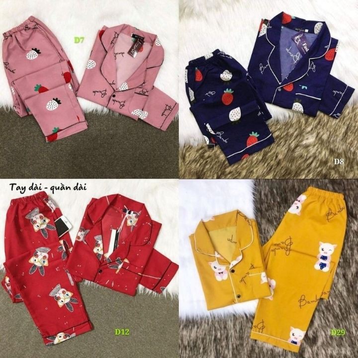 Sale👉Bộ Pijama (Quần Dài-Tay Dài) Bộ Mặc Nhà Kate Thái Cao Cấp Hàng Loại 1 Mềm Mại, Thầm Hút Mồ Hôi, Không Xù