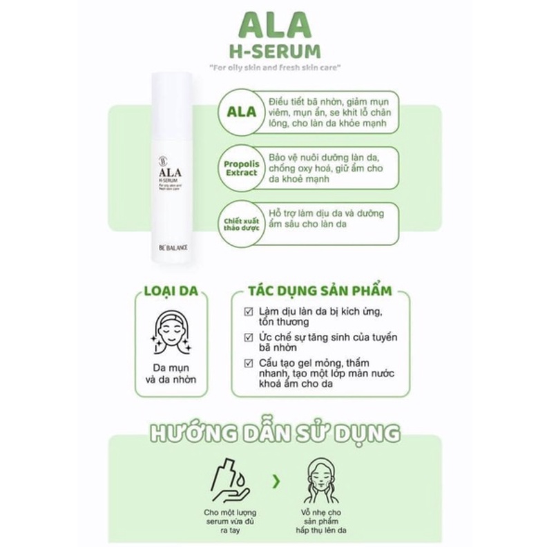 TINH CHẤT ALA H SERUM BE'BALANCE 30ML