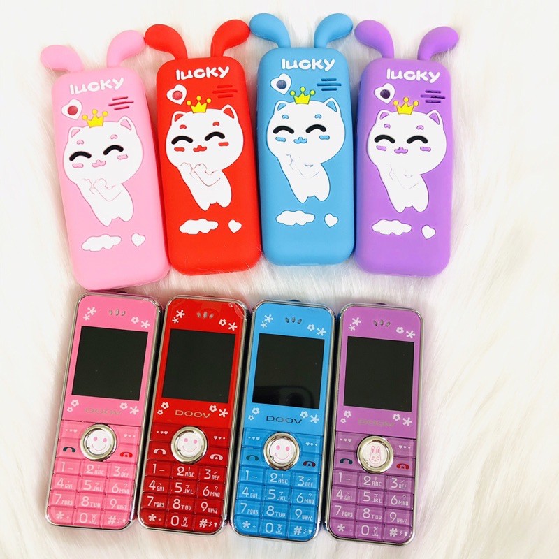 Điện thoại ốp mèo lucky nhiều màu siêu dễ thương cho bé.