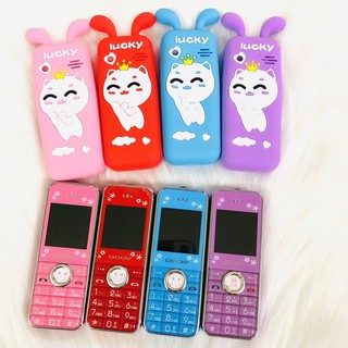 Điện thoại ốp mèo lucky nhiều màu siêu dễ thương cho bé.