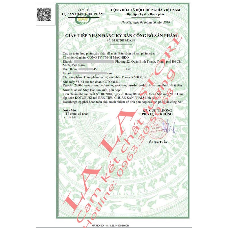 Nước uống tinh chất nhau thai Kaza Placenta 50000mg (Hộp 10 chai x 50ml) | Thế Giới Skin Care