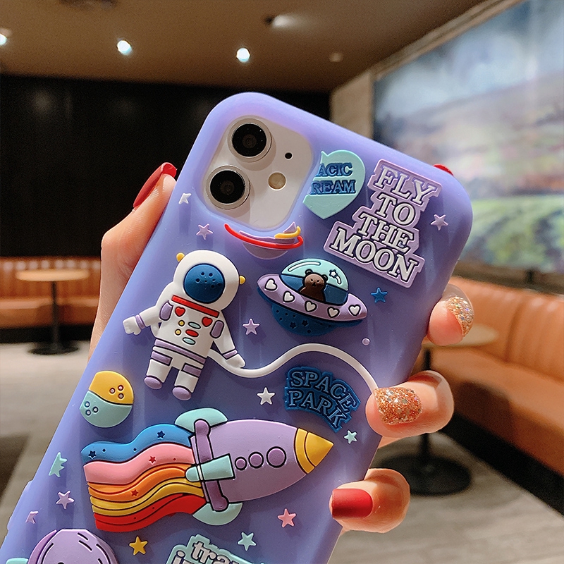 Hoạt Hình Ốp Điện Thoại Silicon Mềm Hình Phi Hành Gia Không Gian Ba Chiều Cho Iphone 6 6s 7 8 Plus Xs Max Xr 11 Pro Max Se2020 | BigBuy360 - bigbuy360.vn