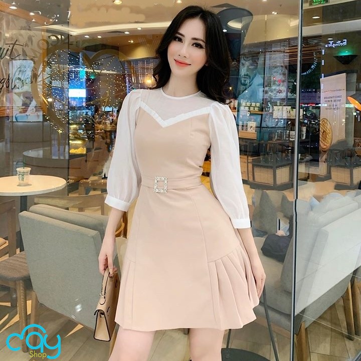 ĐẦM THIẾT KẾ KÈM NỊT SIÊU XINH ĐỦ SIZE S,M,L,XL,XXL- F2