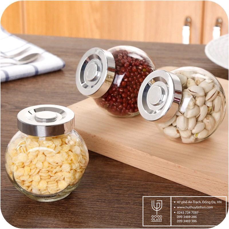 Hũ thủy tinh / lọ thủy tinh đáy nghiêng 2 đáy đựng thực phẩm 380ML | BigBuy360 - bigbuy360.vn
