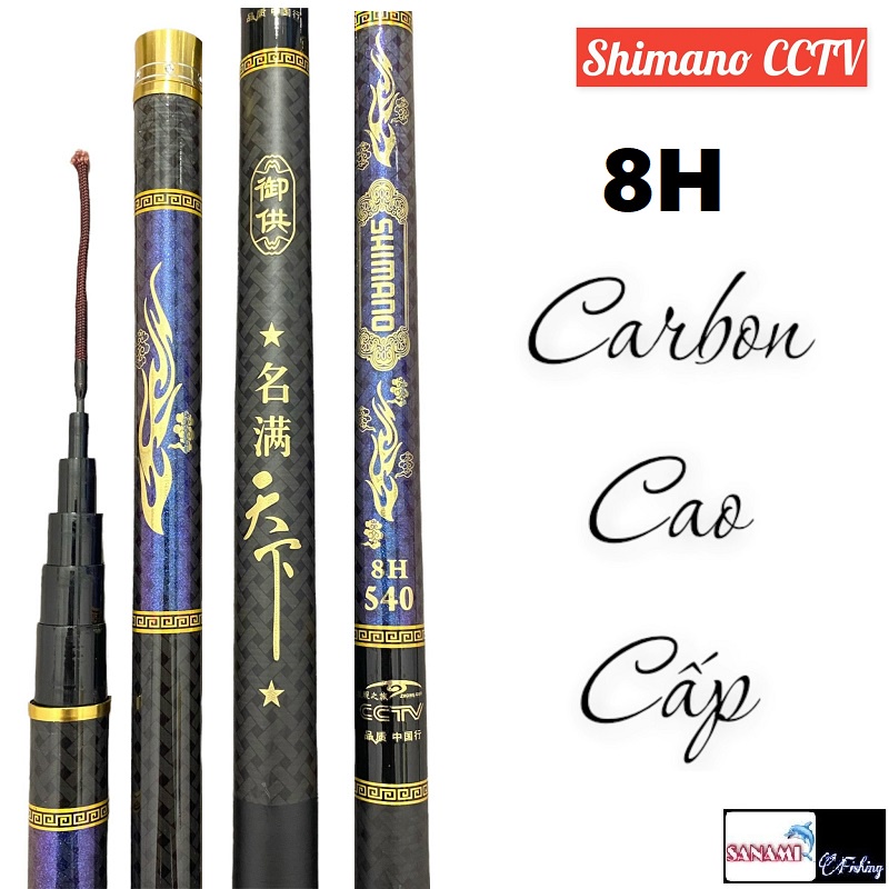 Cần Câu Tay 8H Bạo Lực Cao Cấp Shimano CCTV  [ Tặng Dây Trục ] Thiết Kế Carbon Mật Độ Cao CT06 - Sanami Fishing Store