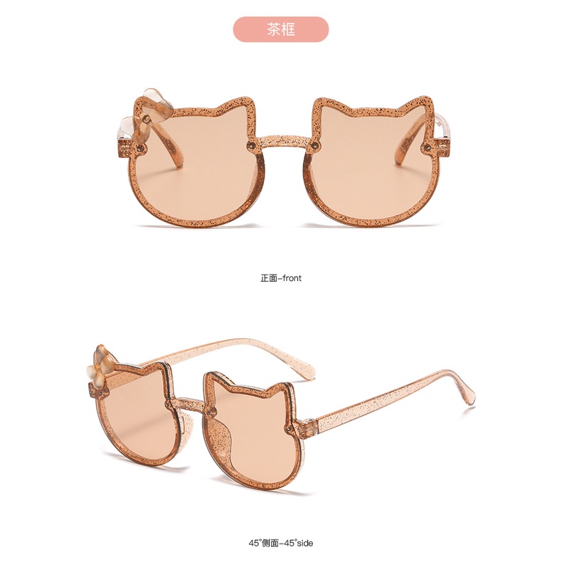 Kính Mát Hình Mèo Hello Kitty Màu Kẹo Phong Cách Hàn Quốc Thời Trang Cho Bé Trai Bé Gái