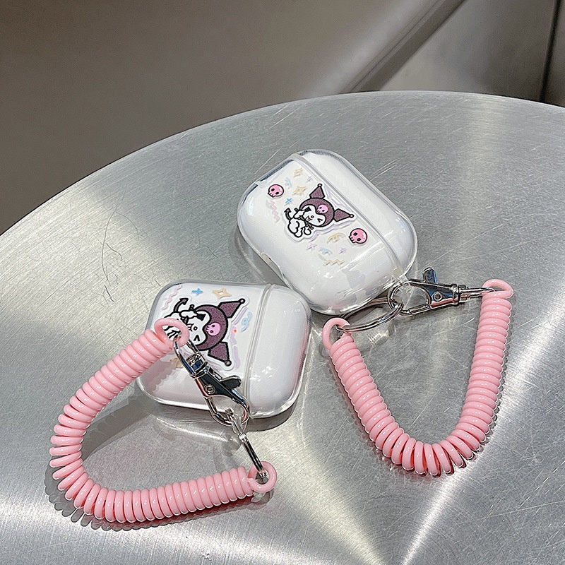 Vỏ Bảo Vệ Hộp Sạc Tai Nghe airpods 1 2 Pro 3rd Generation Pro 1/2 Trong Suốt Chống Sốc Họa Tiết Hoạt Hình Kèm Dây Đeo Kiểu Nhật Hàn
