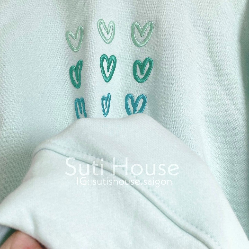 [ẢNH THẬT] Áo Hoodie Mint Thêu Tim Unisex Nam Nữ Form Rộng Vải Mịn Đẹp Phong Cách Ulzzang Xinh Xắn - Suti House | BigBuy360 - bigbuy360.vn
