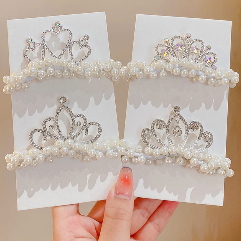 Dây Buộc Tóc Hình Vương Miện Công Chúa Dễ Thương Cho Bé Gái