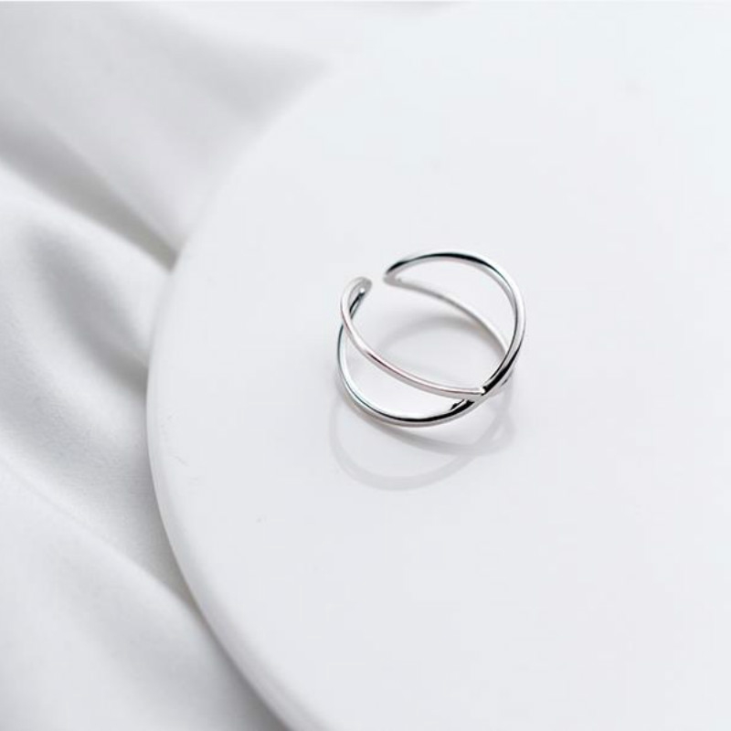 Nhẫn mạ bạc 925 phong cách Hàn Quốc đơn giản đẹp mắt