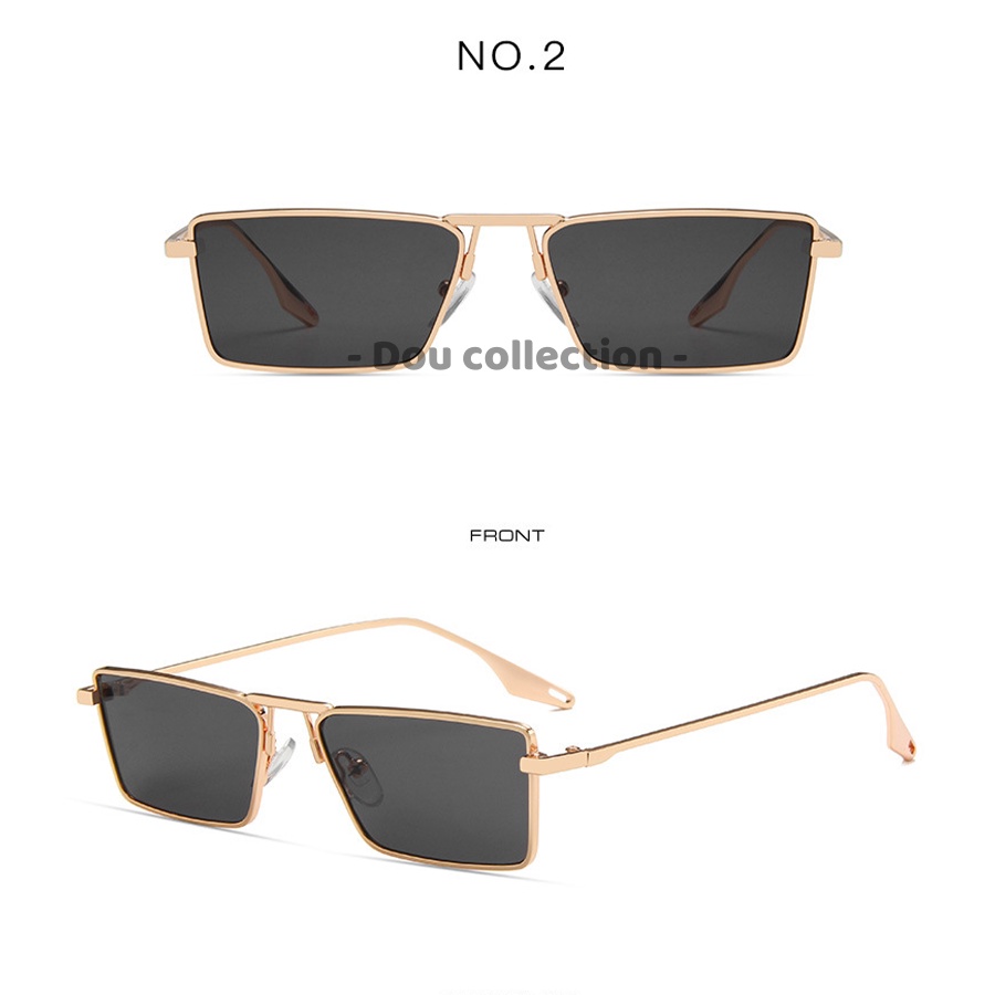 [Nowship2h] Kính Mát (Kính Râm) Cao Cấp Hình Chứ Nhật Retro Gọng Kim Loại Phong Cách Hàn Quốc - Carl Fitow - Mã MK029