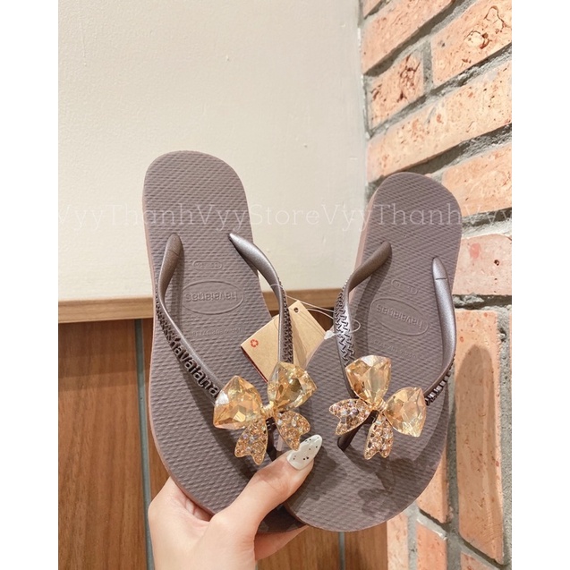 Dép xỏ ngón Havaianas kèm charm nơ cho nữ - Vy store Havaianas