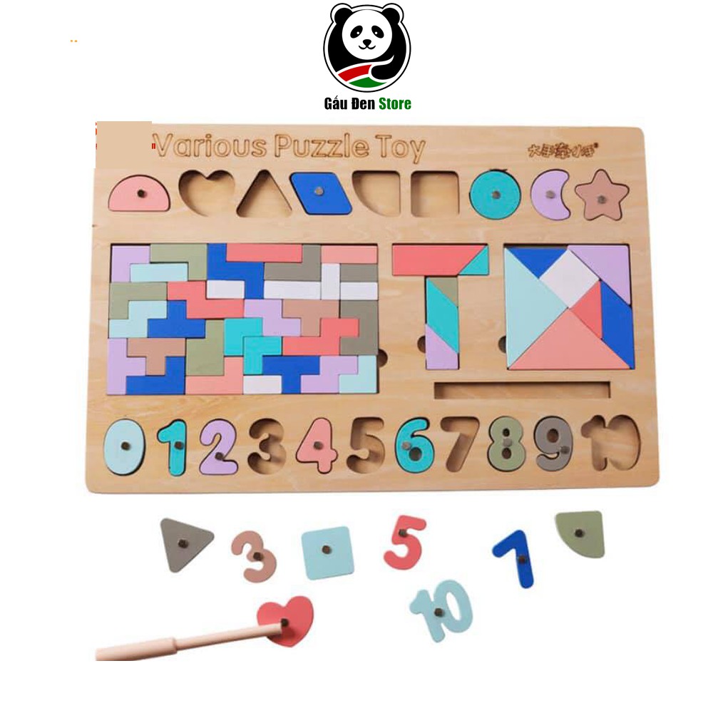 ️Đồ Chơi Gỗ 🎣 FREESHIP 🎣 Bảng Câu Đố Sáng Tạo Đa Năng Kèm Câu Cá