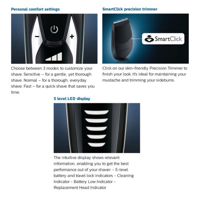 Máy cạo râu khô và ướt cao cấp thương hiệu Philips Norelco S9311/84 - BẢO HÀNH 2 NĂM