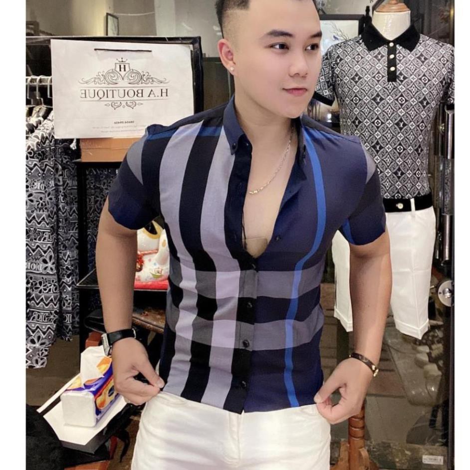 Áo sơ mi nam ngăn tay cao cấp sọc kẻ .shopakhang68 | BigBuy360 - bigbuy360.vn