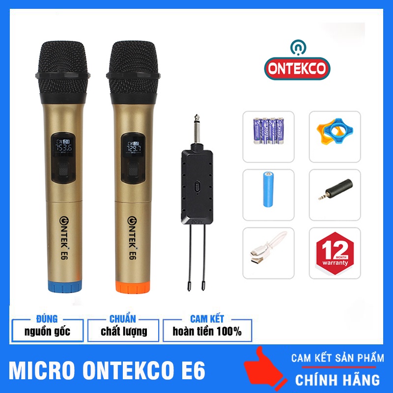 Micro Karaoke Không dây OnTekco E6S/ E6/ MV02/ MV01 | BD - W108 / W003 / W003A - Bảo hành 12 Tháng