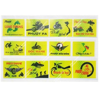 Tem decal phượt phản quang (giá 1 cái)