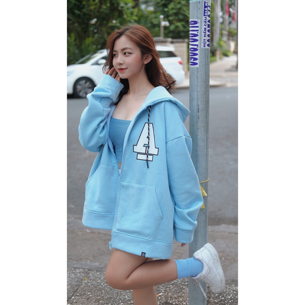 ÁO HOODIE KHÓA KÉO ANGEL-LAND SUNDAY TEDDY XANH