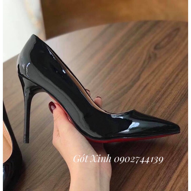 Giày cao gót mũi nhọn đế đỏ cao cấp 3 màu 9p và 11p