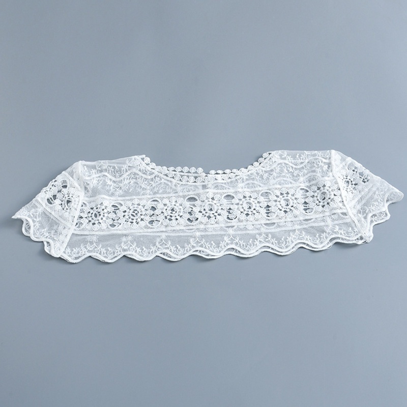 Dải Dây Ren Hoa Màu Trắng Thêu Trang Trí Cổ Áo DIY