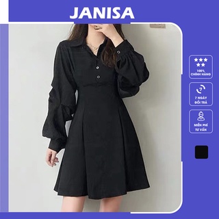  Đầm tiểu thư xoè tay dài công sở tay phồng JANISA VD09 