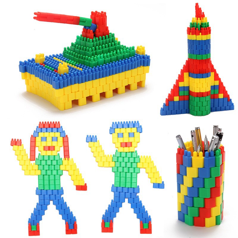 Hộp đồ chơi lắp ráp luyện trí thông minh tai thỏ. Đồ chơi xếp hình lego cho bé.