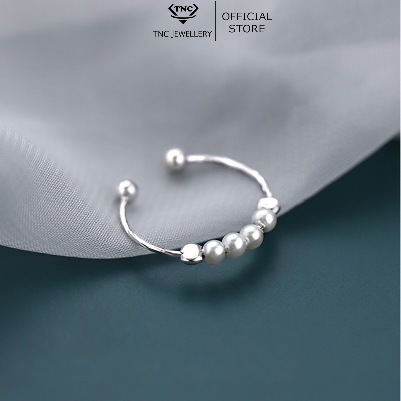 Nhẫn Bạc Nữ Chuỗi Hạt Ngọc Bạc Ý 925 Cao Cấp- Trang sức TNC JEWELLERY