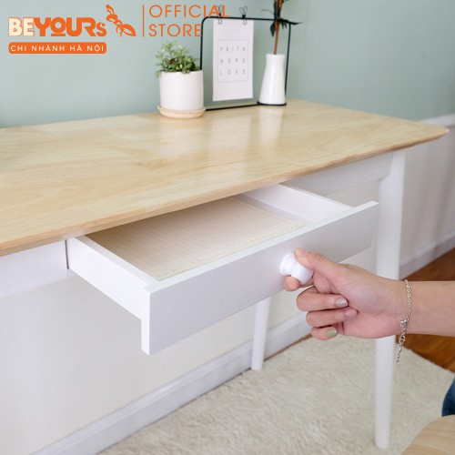 Bàn làm việc BEYOURs Dra Long Table gỗ cao su chắc chắn, thiết kế hiện đại (2 màu: gỗ, nâu)
