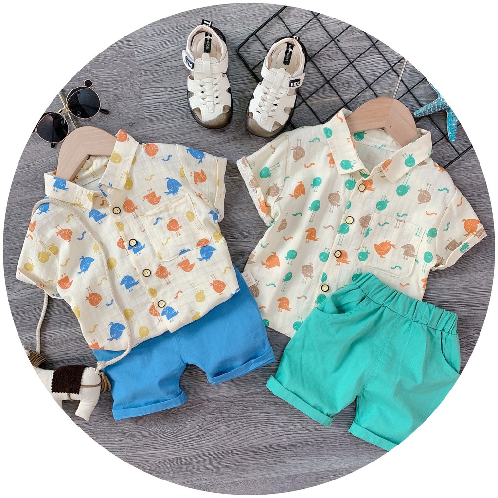 (8-18kg)QCCC Set bộ bé trai QC cao cấp