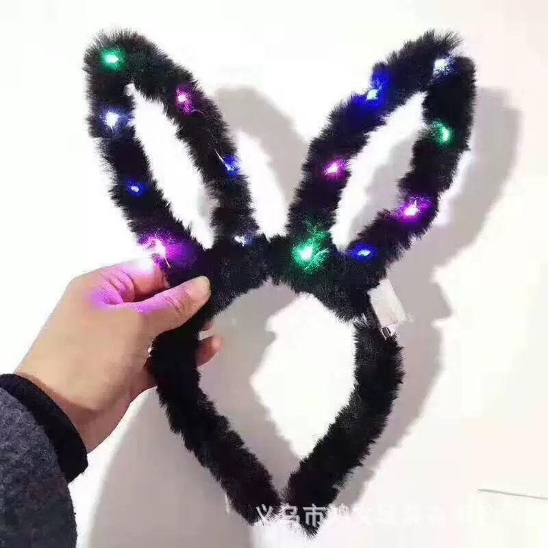 Băng Đô Tai Thỏ 14 Đèn LED Phát Sáng Dành Cho Trẻ Em