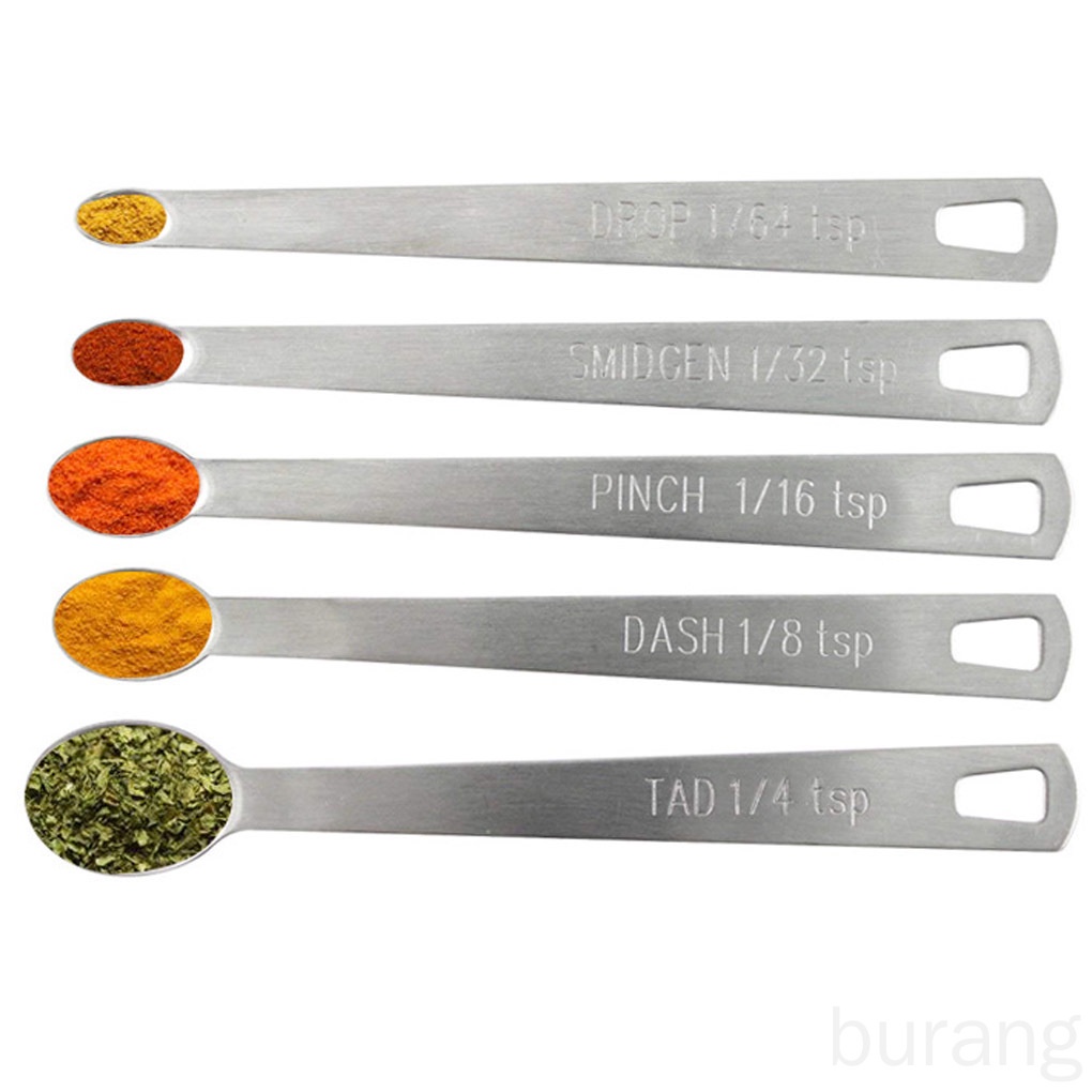 5 Muỗng đo lường gia vị bằng thép không gỉ