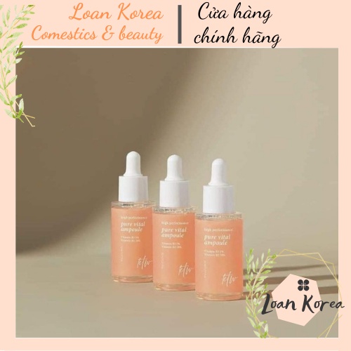 Pure Vital Ampoule 30ml, Serum B3B5, Serum dưỡng trắng, dưỡng ẩm, mờ thâm nám, chống lão hóa, phục hồi da