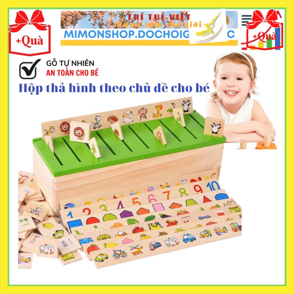 Hộp Thả Hình Theo Chủ Đề-Giáo Cụ Montessori-Đồ Chơi Gỗ An Toàn Cho Bé Phát Triển Tư Duy TRITUEVIET