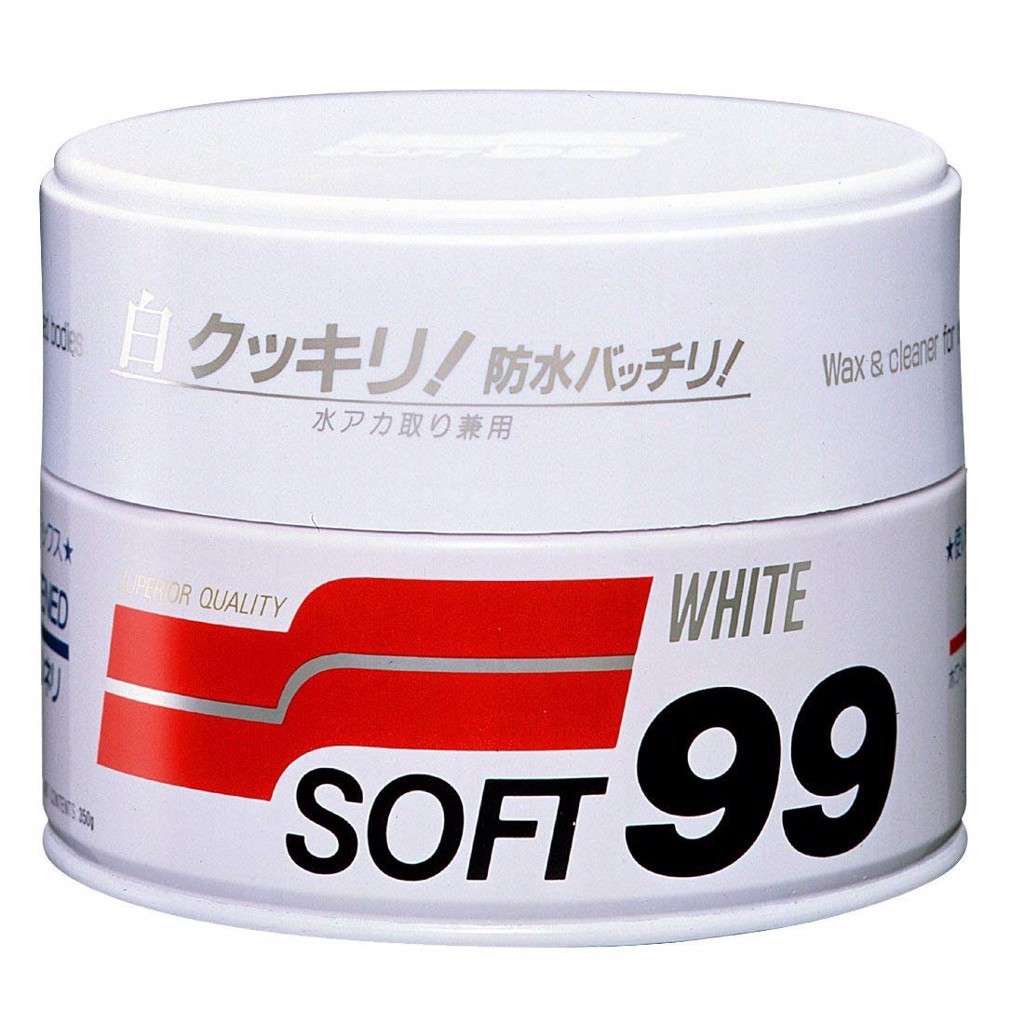 Sáp Vệ Sinh, Phủ Bóng Sơn Xe Ôtô Màu Trắng White Soft Wax Soft99 W-3 350gr