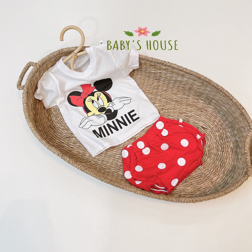 Bộ cộc tay quần đùi chip hình Mickey Minnie siêu đáng yêu (8-15kg)