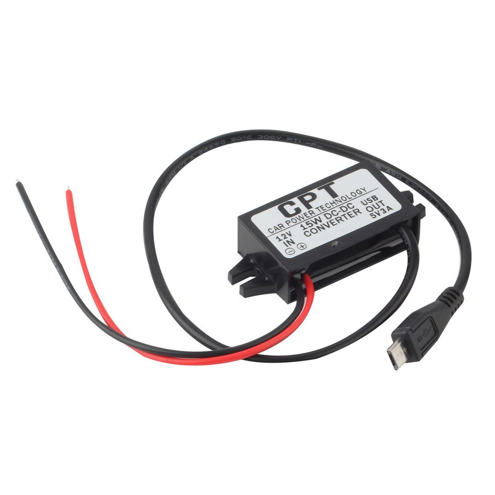 Car Auto Charger DC Converter Module 12V To 5V 3A 15W With Micro USB Cable