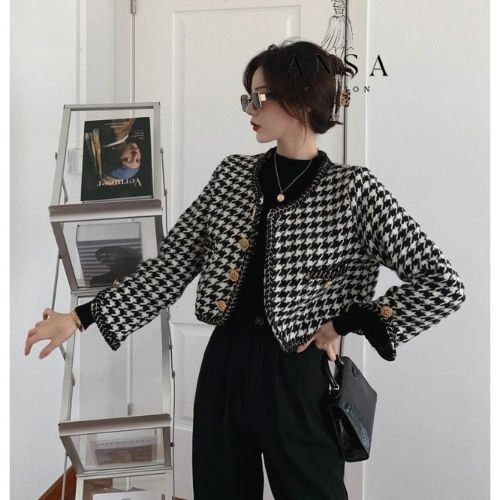 Áo khoác dạ tweed nữ phong cách Hàn Quốc | BigBuy360 - bigbuy360.vn