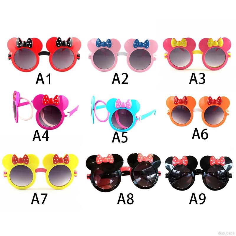 Kính Mát Hình Chuột Minnie Chống Tia Uv Cho Bé Gái Từ 3-10 Tuổi